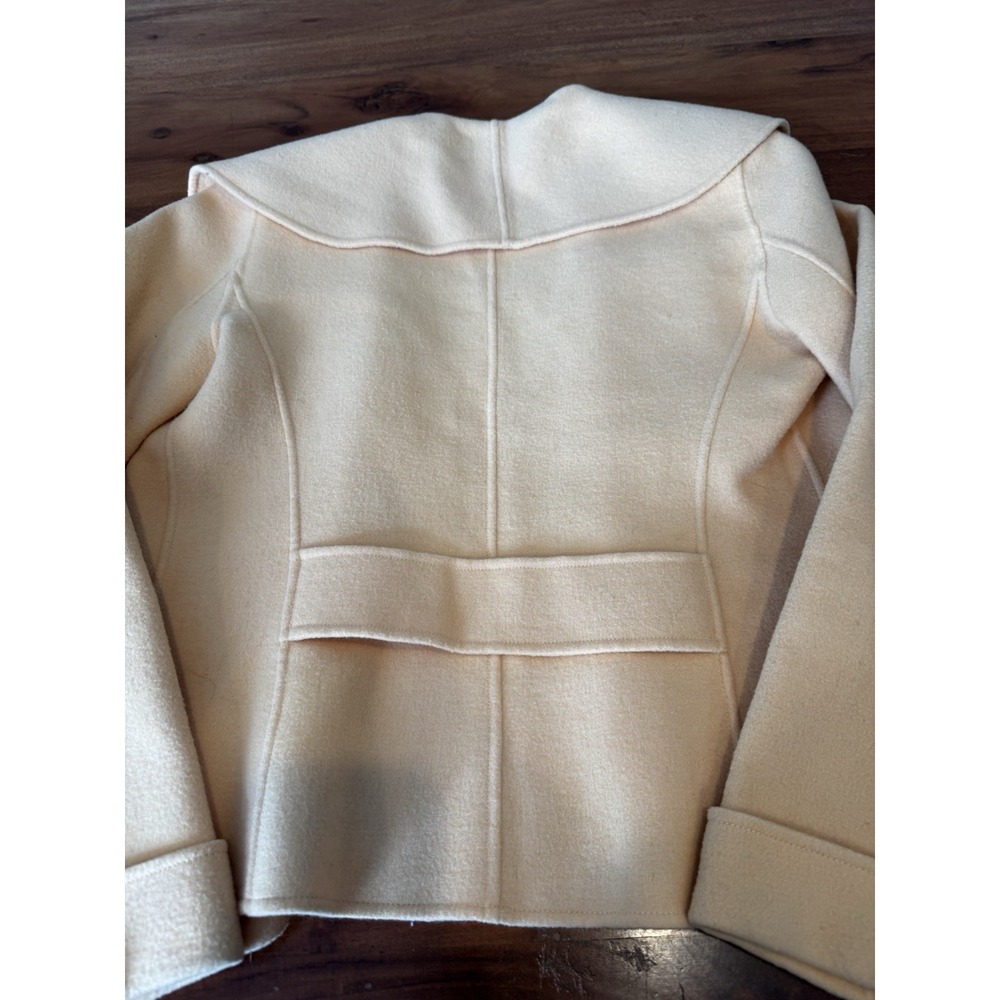Carole Little Vintage Wool Jacket Double Sided Woolen Shawl Collar Yellow Small - Picture 7 of 9